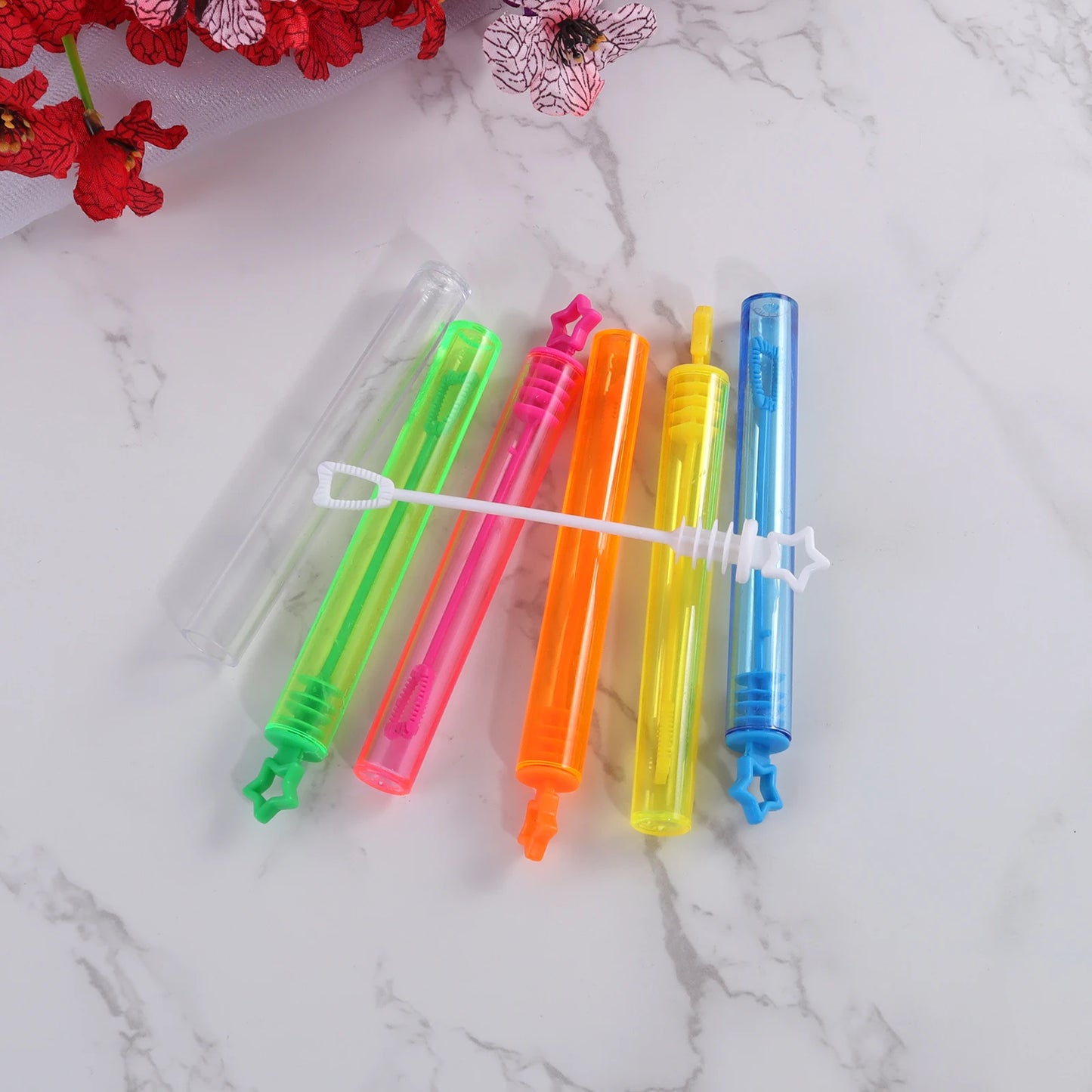 10-100pcs Colorful Bubble Soap Bottle Heart Wand Empty Tube Kids Birthday Party Favors Pinata Filler Toy Wedding Gifts for Guest
