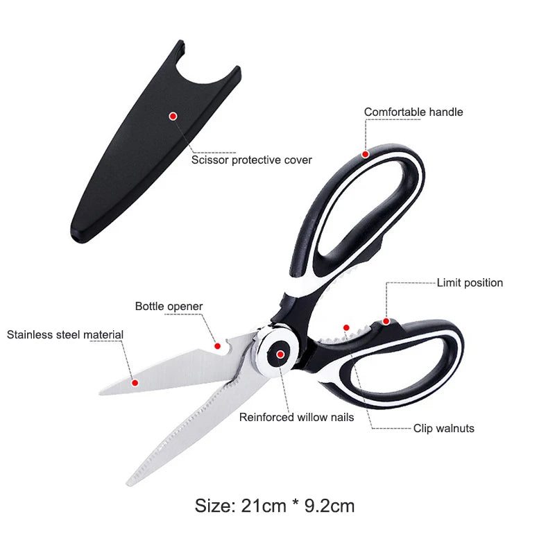 Multifunctional Stainless Steel Kitchen Tools For Cutting Vegetables Meat Fish Food Scissors Kitchen Multi-purpose Tools
