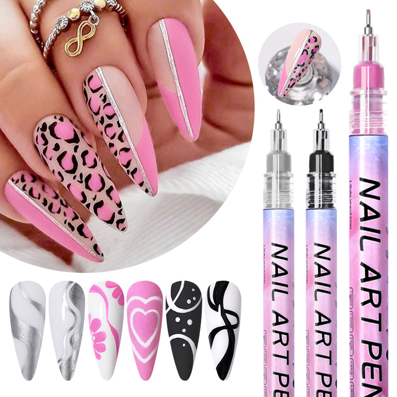 1Pc Nail Art Drawing Graffiti Pen Waterproof Painting Liner Brush DIY 3D Abstract Lines Fine Details Flower Nail Manicure Tools