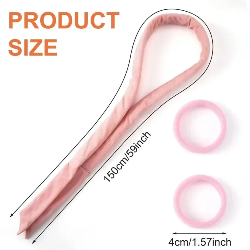 No Heat Hair Curler And Satin Sleeping Cap Set Heatless Hair Curling Headband Hair Claw Clip Hairs Rings Soft Sleeping Hat Salon