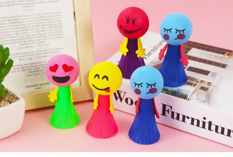 20Pcs  Vibrant EVA Jumping Doll Spring Toys for Kids Birthday Party Favors Guest Gifts School Prize Goodie Bag Pinata Fillers