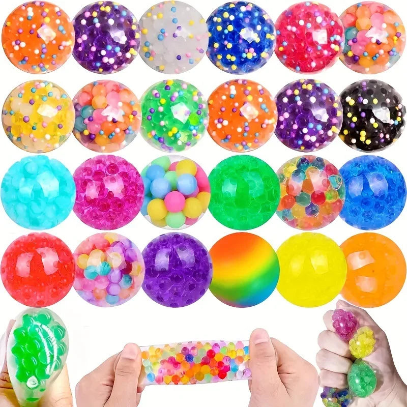 5/10/20pcs 3.5cm Squeeze Ball Soft Rubber Grape Ball Stress Relief Sensory Toy Kids Birthday Party Favors Pinata Filler Gifts