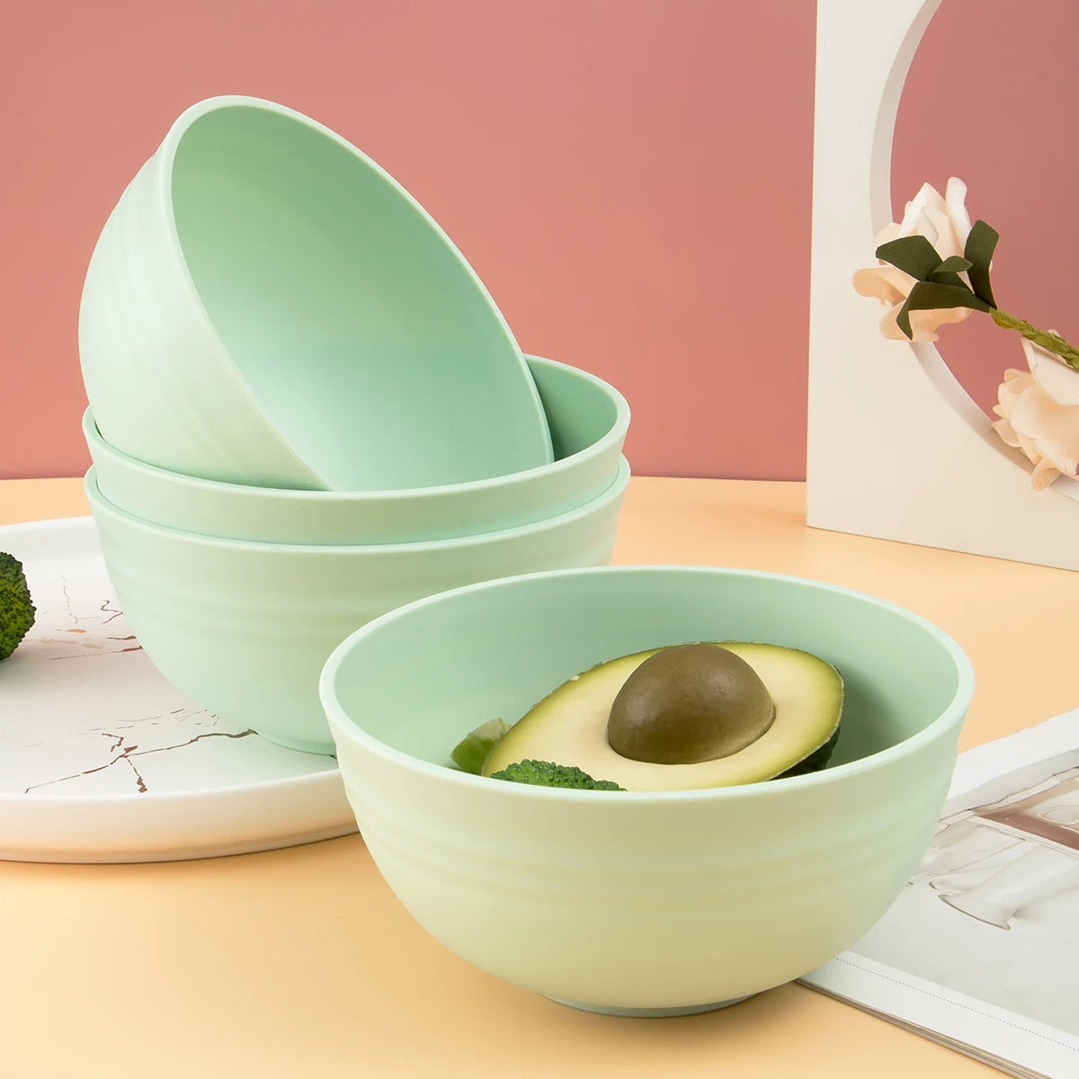 4pcs Plastic bowl kitchen camping