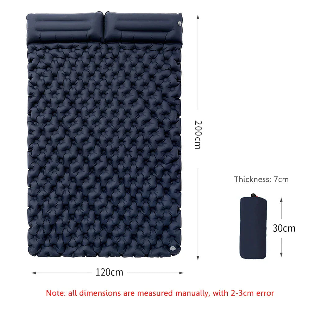 Double Bed Camping Inflating Sleeping Mats with Pillow-6