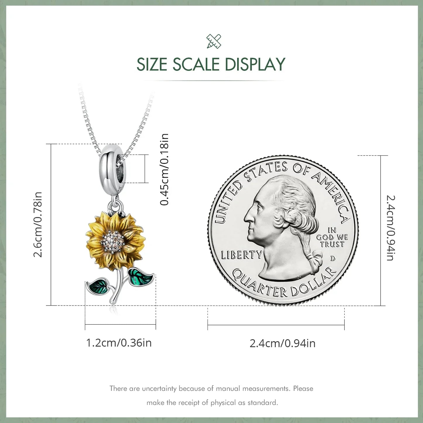 Vintage 925 Sterling Silver Sunflower Pendant Necklace