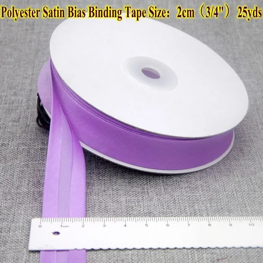 Polyester Satin Bias Binding Tape,bias Binding Size:20mm,3/4" *25yds,fold Tape for DIY Sewing Garment Accessories