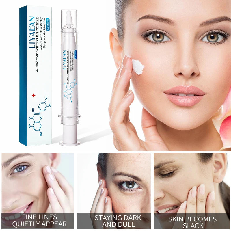 LIYALAN 60 Seconds Instant Lift Face Eye Cream Smooth Wrinkles Fine Lines Skin Firming Lighten Dark Circles Eye Bag Under Cream