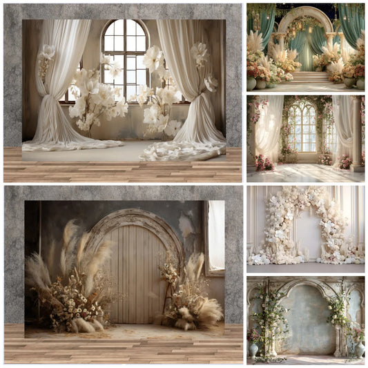 Fantasy Wedding Backdrops Abstract Flower Wall Photocall Girl Birthday Decoration Photography Adult Newborn Portrait Backgrounds