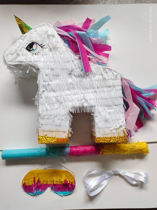 1 SET/Box Big Size Unicorn with a Blindfold and BatBirthday Party piñatas Candy Gift Unicorn Pinata Bundle  Handmade Pretty
