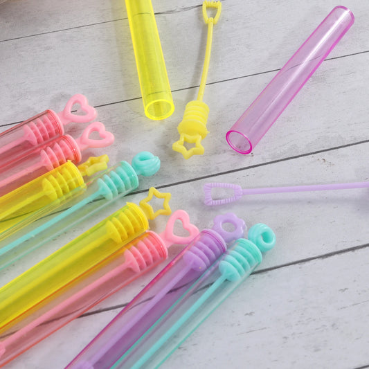 10-100pcs Colorful Bubble Soap Bottle Heart Wand Empty Tube Kids Birthday Party Favors Pinata Filler Toy Wedding Gifts for Guest
