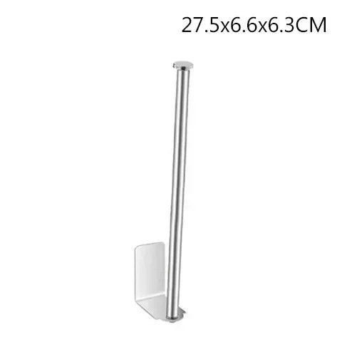 Stainless Steel Paper Towel Holder Self Adhesive Kitchen Roll Paper Holder No Punching Kitchen Bathroom Lengthen Storage Rack
