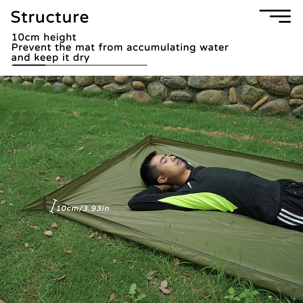 Ultralight Tent Footprint Bathtub 3D Picnic Mat Outdoor Camping Waterproof Ground Sheet 2.1x1.2