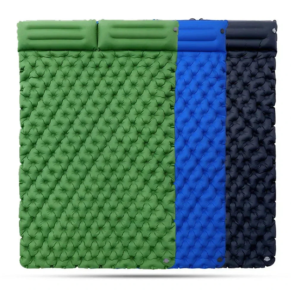 Double Bed Camping Inflating Sleeping Mats with Pillow-0