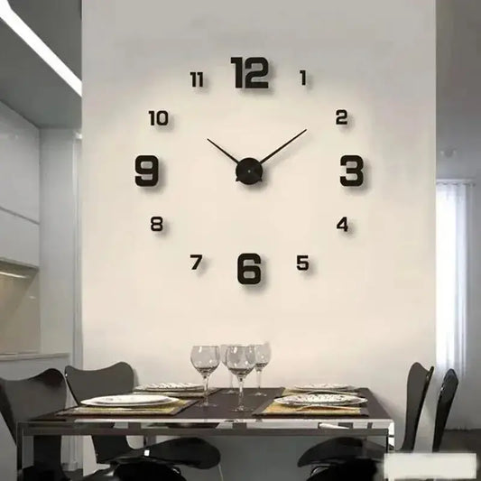 Creative Frameless DIY Wall Clock Wall Decal Home Silent Clock Living Room Office-0