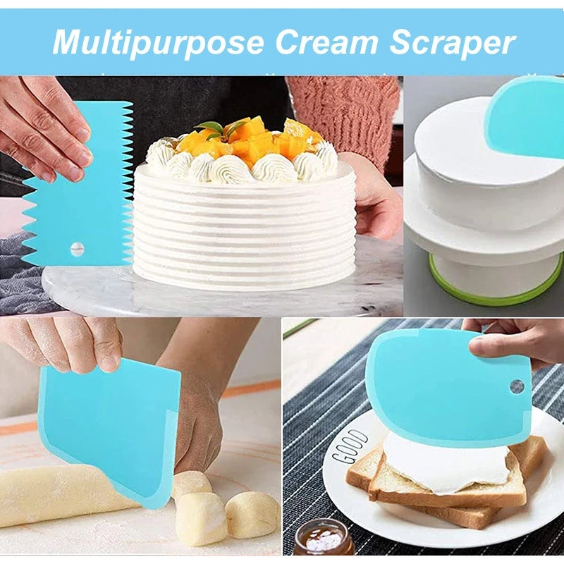 28cm Anti-skid Plastic Cake Turntable Rotating Cake Decorating Tools Pastry Bags Nozzles Set Spatula Kitchen Gadget Sets cozinha