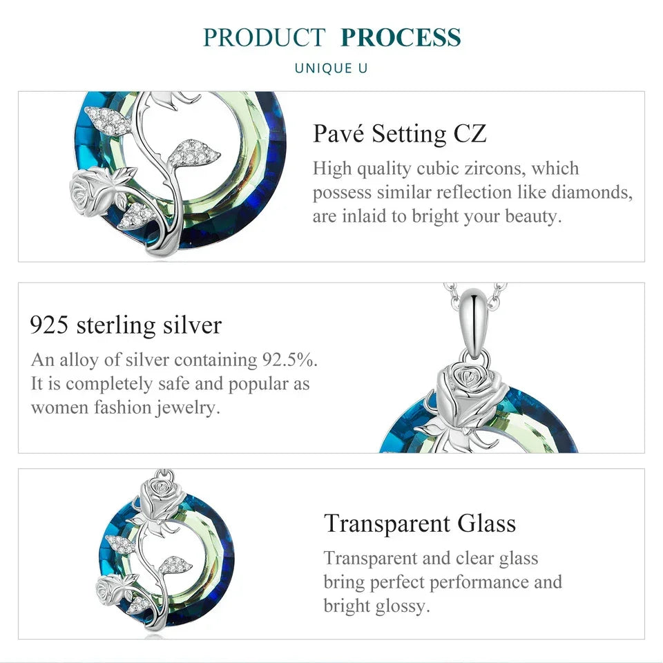 Celestial Harmony: Angel Ring Evil Eye & Tree of Life Sterling Silver Necklace