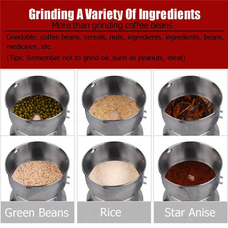 EU Plug Multifunctional Home Electric Coffee Grinder Electric Kitchen Cereals Nuts Beans Spices Grains coffee Machine