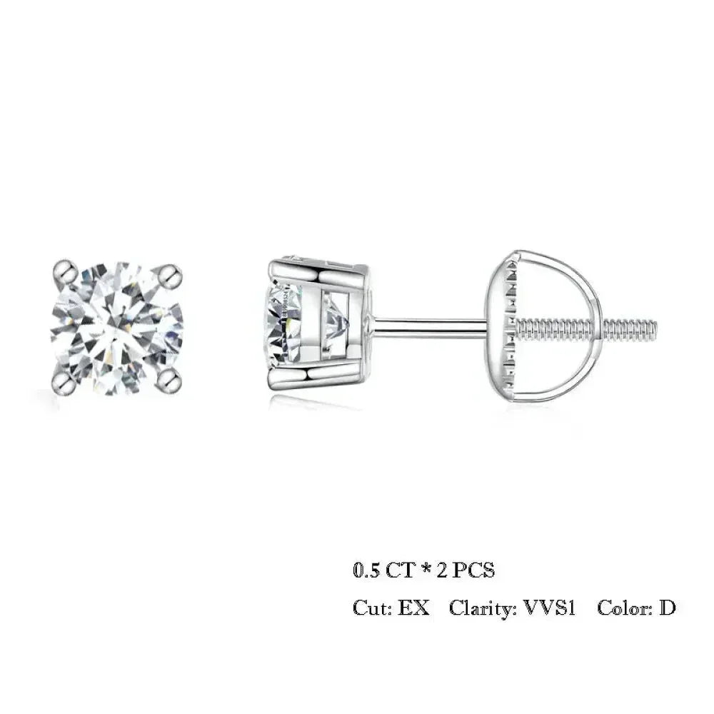 Breathtaking Moissanite Heart Stud Earrings | 925 Sterling Silver