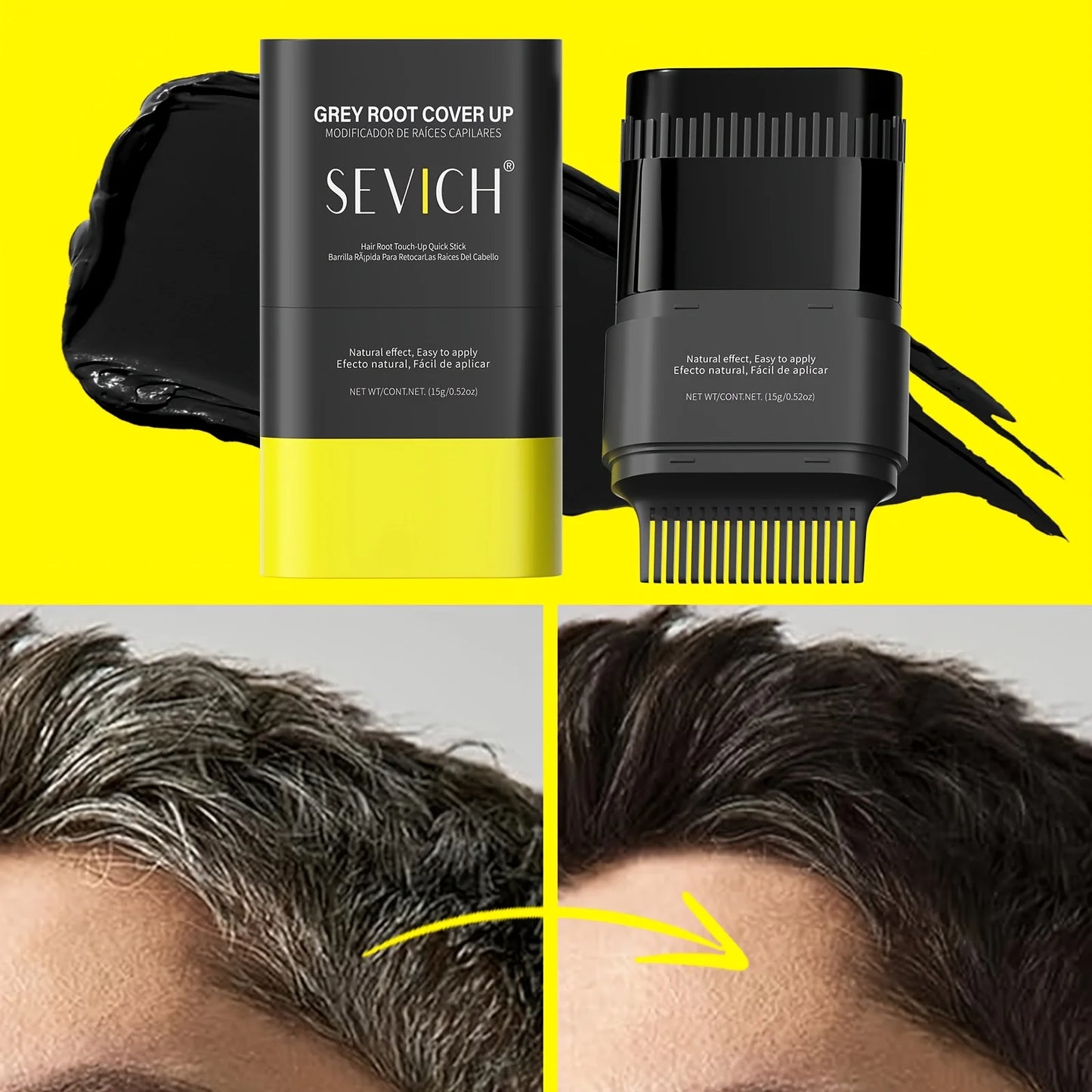 3 Colors Portable Hair Dye Stick 15g Waterproof Hairline Root Concealer Stick Disposable Instant Grey Coverage Hair Coloring Pen