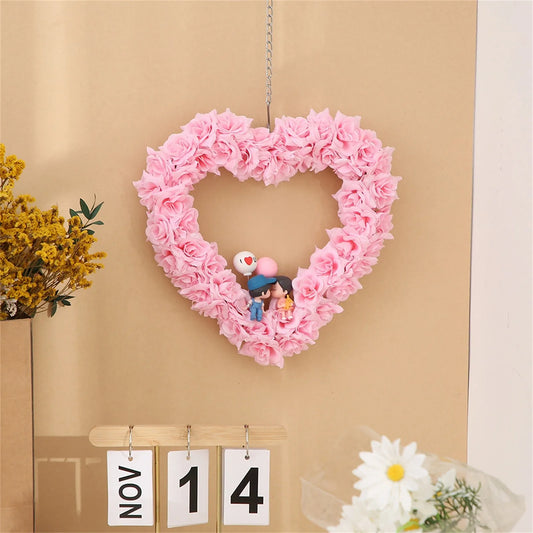 Wedding Decoration 2025 Love Wreath Decoration Wedding Proposal Party Simulation Rose Embroidered Ball Wreath Scene Decoration