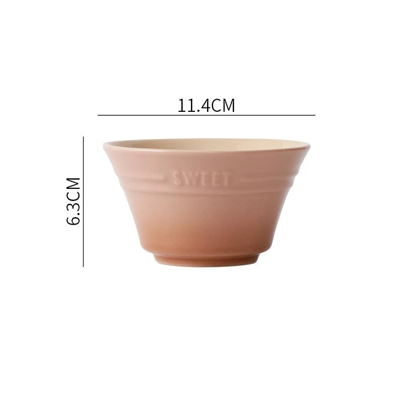 300ML 4.5 Inches Dishes Fruit Bowl Tableware Ramen Bowls for Food Kitchen Salad Cute Dining Bar Home Garden 8 Colors