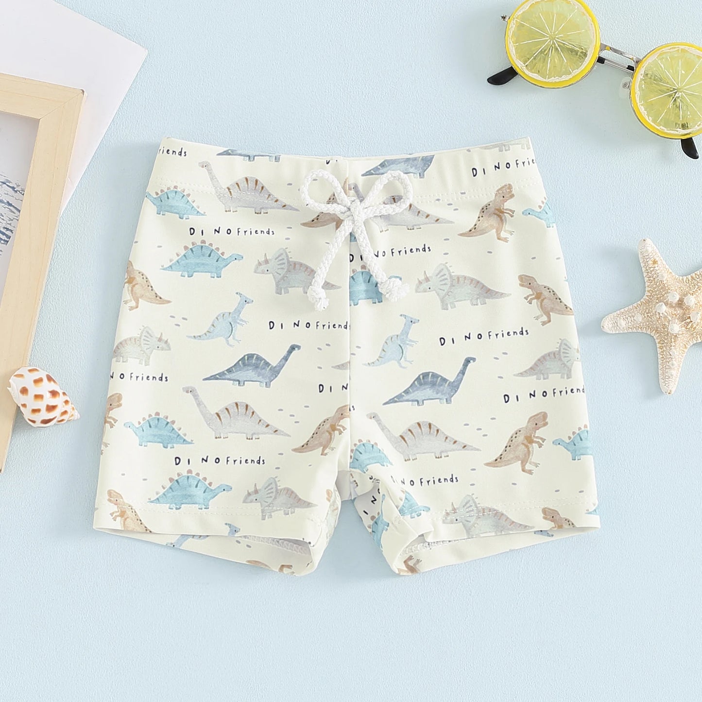 Summer Toddler Boys Swim Trunks Bathing Suit Dinosaur/Plaid/Turtle Print Elastic Drawstring Board Shorts Swimwear  Beach Shorts