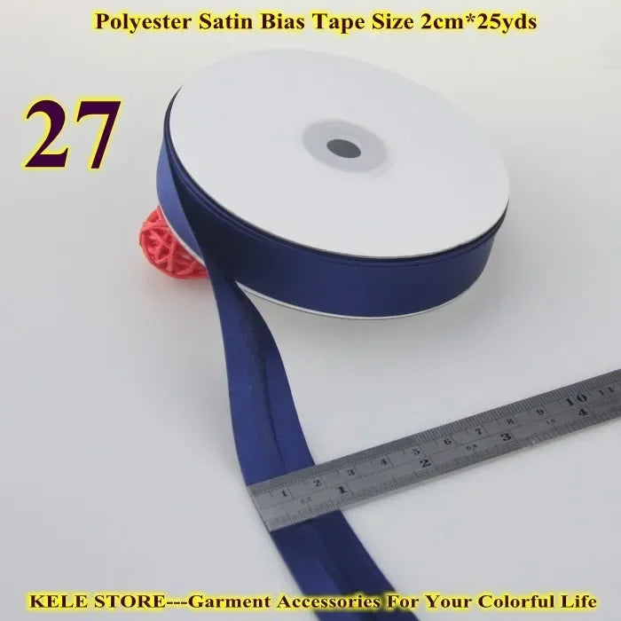 Polyester Satin Bias Binding Tape,bias Binding Size:20mm,3/4" *25yds,fold Tape for DIY Sewing Garment Accessories