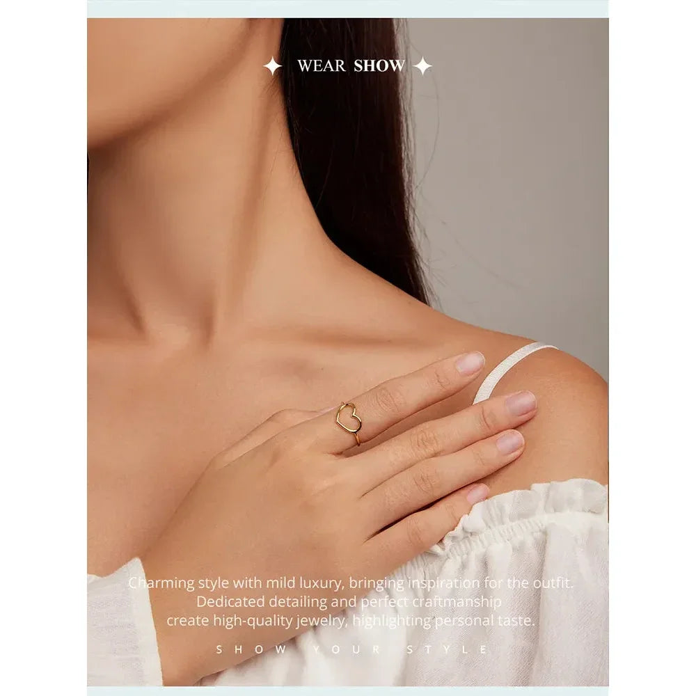 Exquisite 925 Sterling Silver Heart Rings For Women - Romantic Statement Jewelry