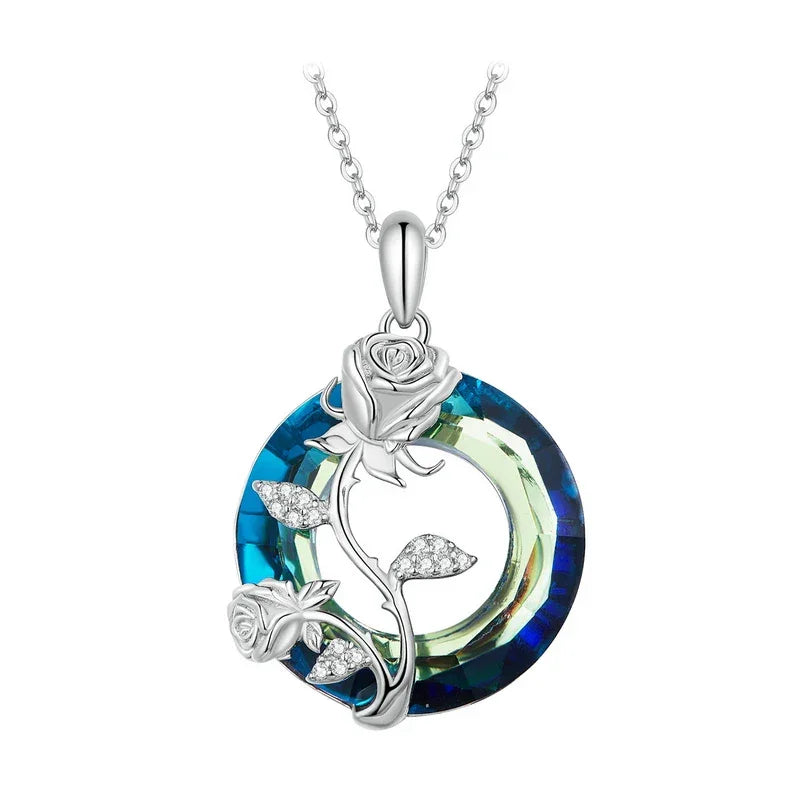 Celestial Harmony: Angel Ring Evil Eye & Tree of Life Sterling Silver Necklace