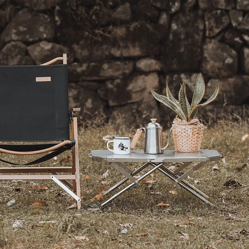 Outdoor Folding Stainless Steel Table Heat And Scratch Resistan-2