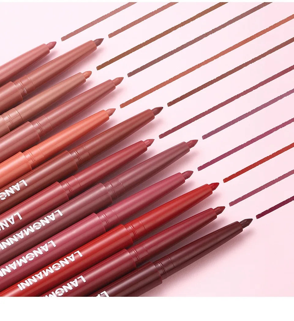 12-color Matte Lip Liner Waterproof Plumping Stain Lipstick Natural Nude Pink Lip Liner Professional Outline Lips Contour Makeup