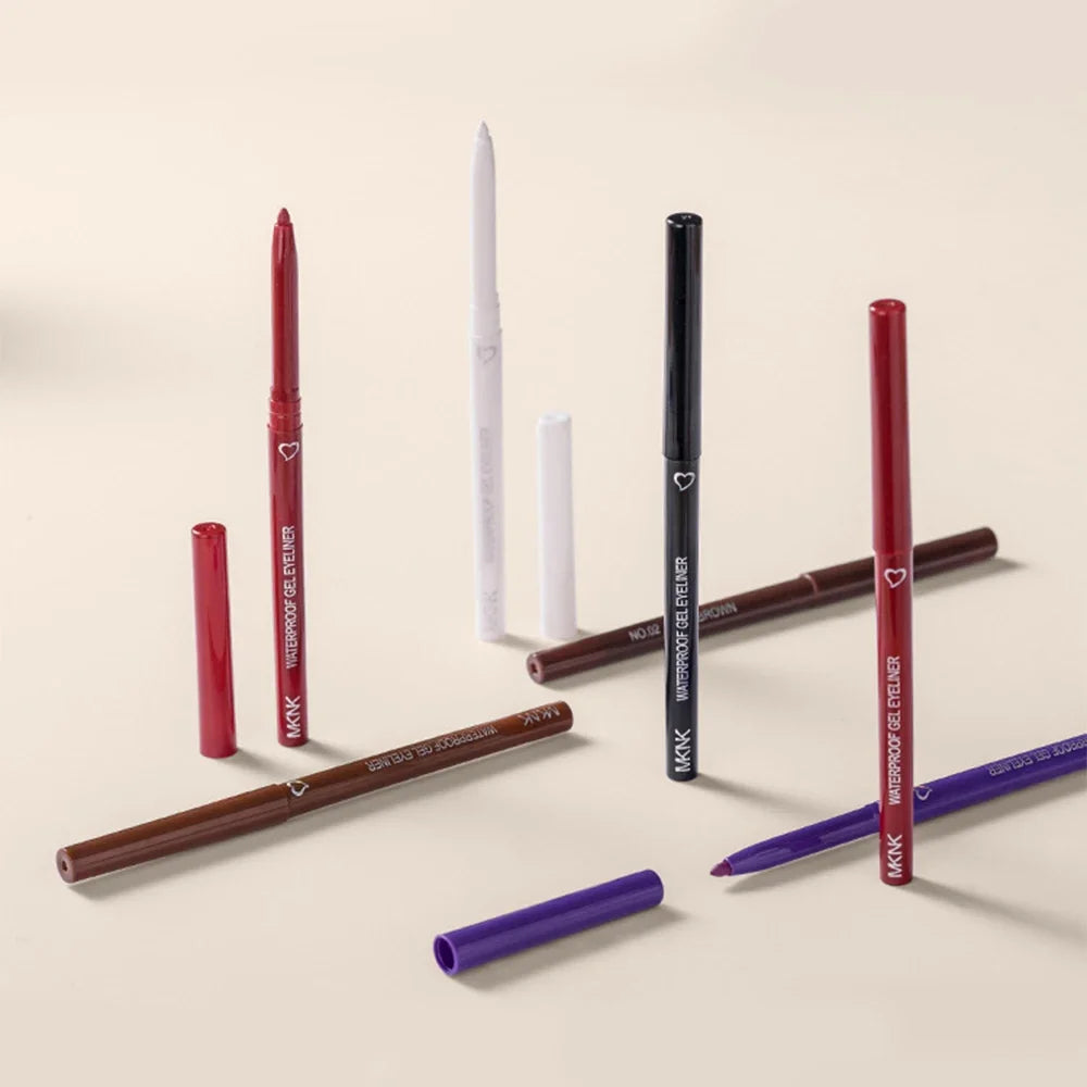 Waterproof Eyeliner Pen White Black Brown Long Lasting Quick-drying Pencil Not Blooming Liquid Eyeliner Gel Eyes Makeup Cosmetic
