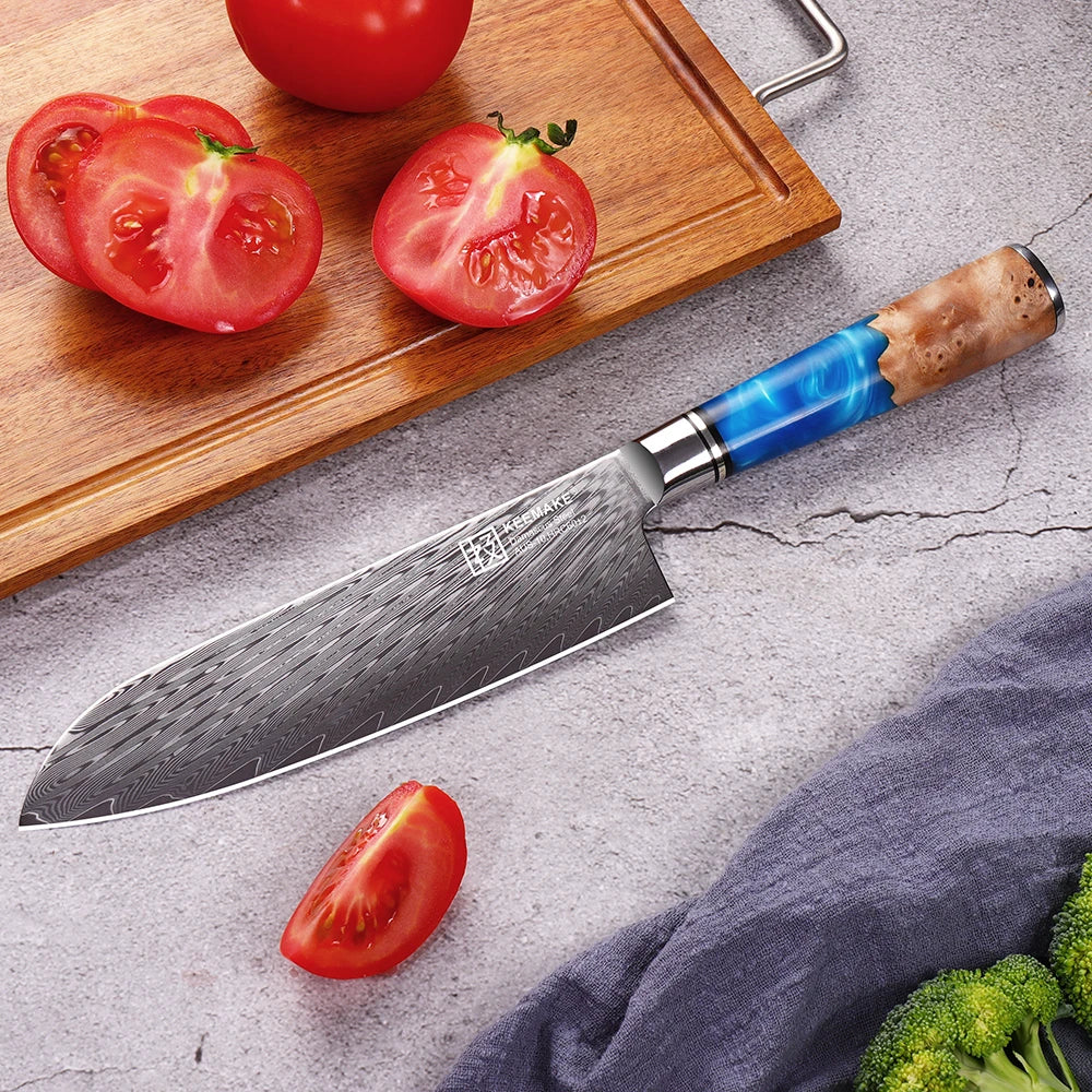 Professional 18cm Santoku Knife Extra Sharp Damascus Steel Kitchen Knife Japanese Chef's Cutting Knives Cooking Tools
