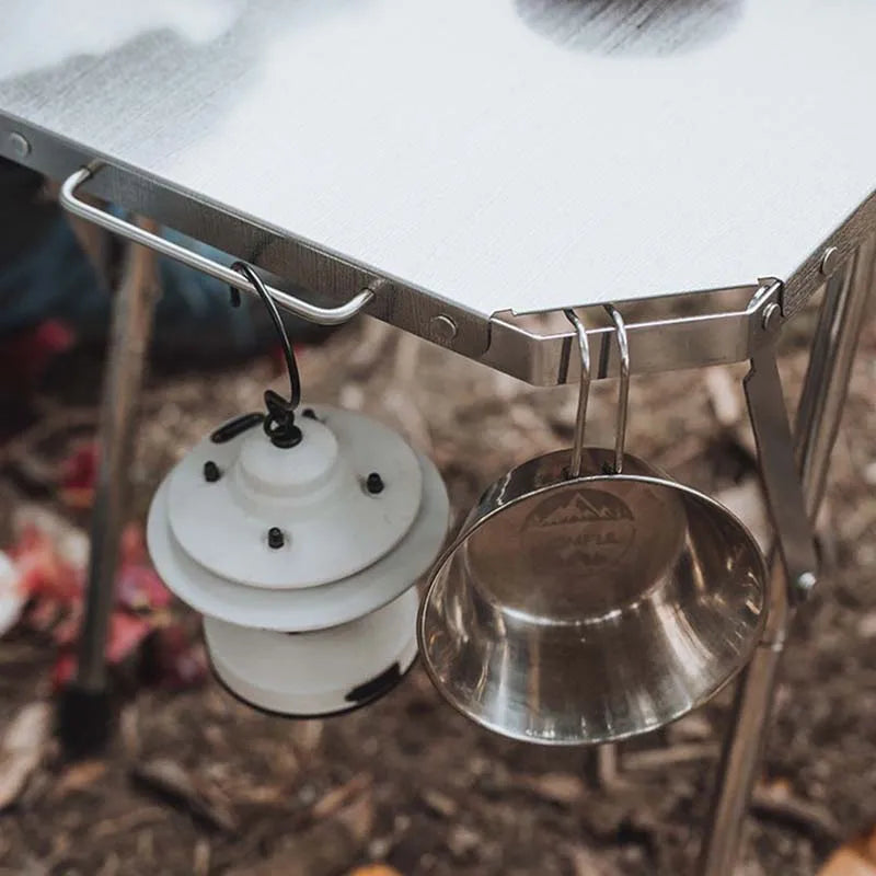 Outdoor Folding Stainless Steel Table Heat And Scratch Resistan-3