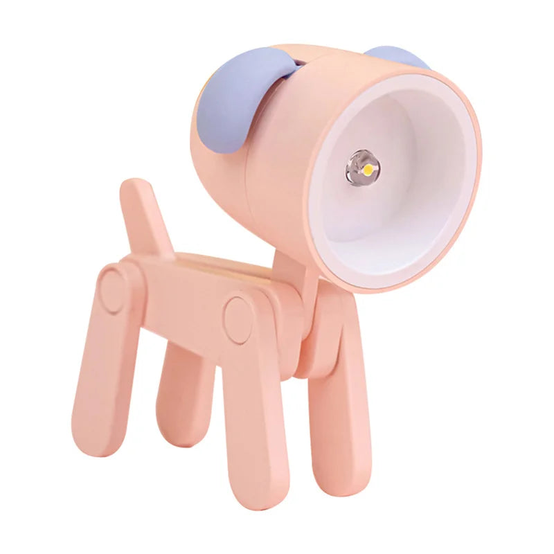 Mini LED Night Light Cute Cartoon Desk Lamp Puppy Deer Desktop Ornament Bedroom Table Lights Children Holiday Gifts