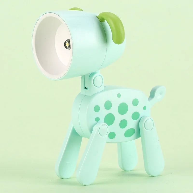 Mini LED Night Light Cute Cartoon Desk Lamp Puppy Deer Desktop Ornament Bedroom Table Lights Children Holiday Gifts