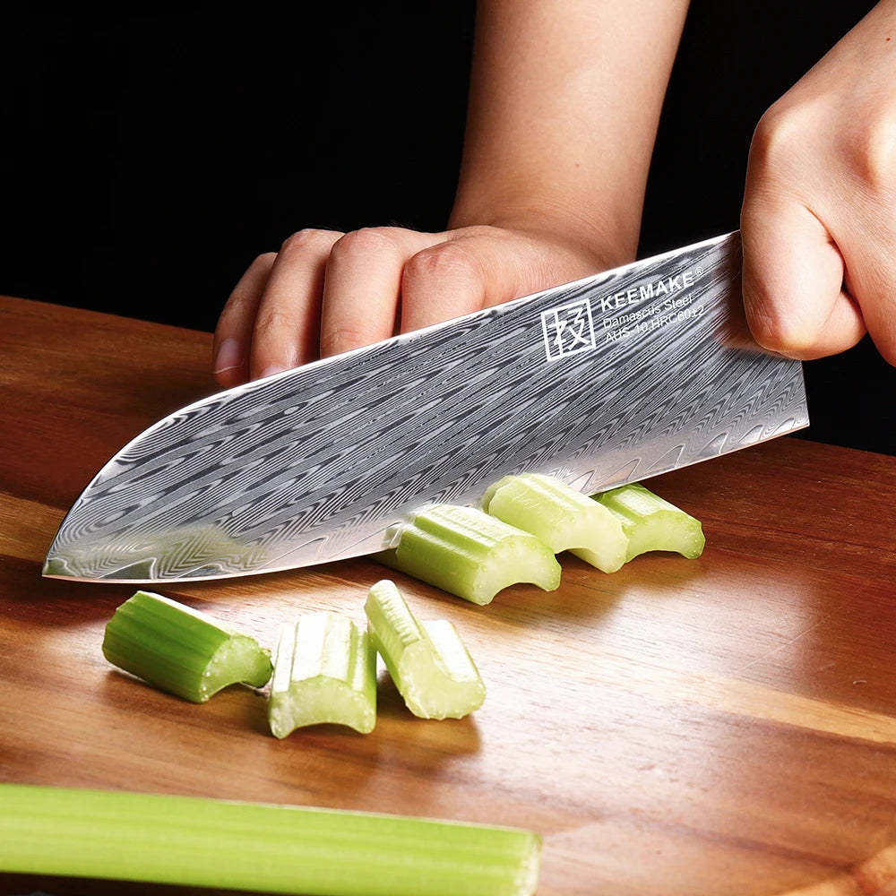 Professional 18cm Santoku Knife Extra Sharp Damascus Steel Kitchen Knife Japanese Chef's Cutting Knives Cooking Tools