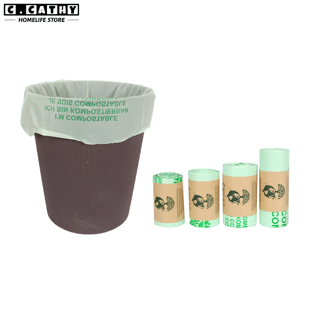 50pcs Small Biodegradable Garbage Bag Corn Starch Compostable Recycling Pet Poop Kitchen Household Degradable Trash Bag