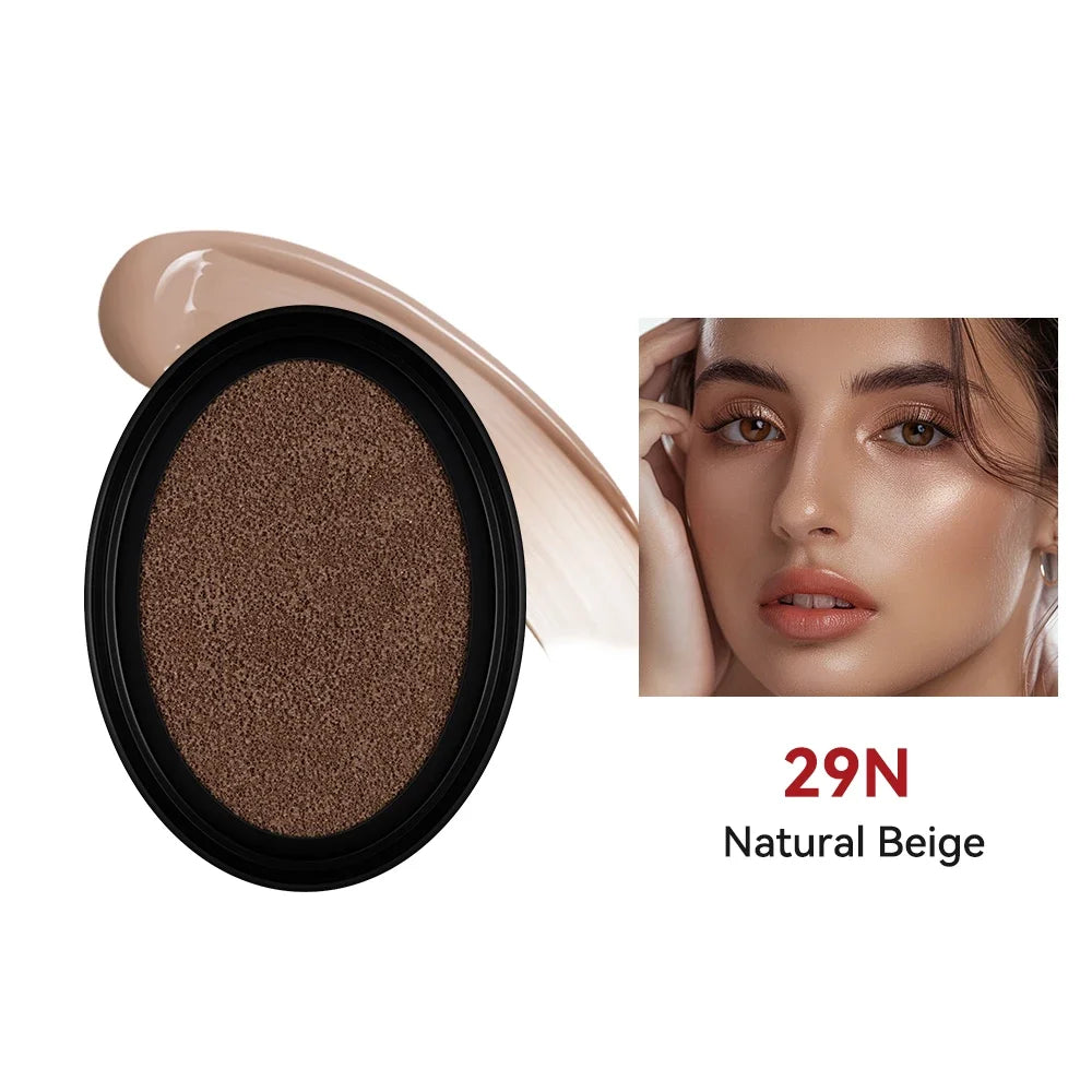 Cushion Foundation Refill Waterproof Semi-Matte Red Finish 72-Hour Wear Long-Lasting Buildable Coverage Sun Protection Makeup