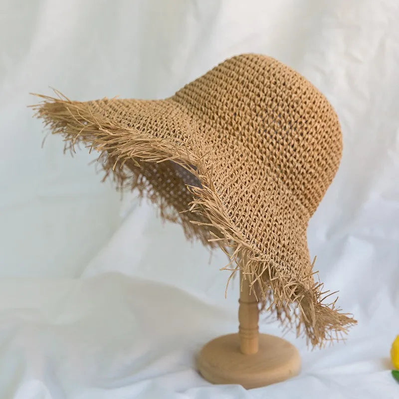Korean Handmade Straw Hat For Women, Japanese Small fresh Sunshade Hat For Spring And Summer Outings, Sunscreen Hat