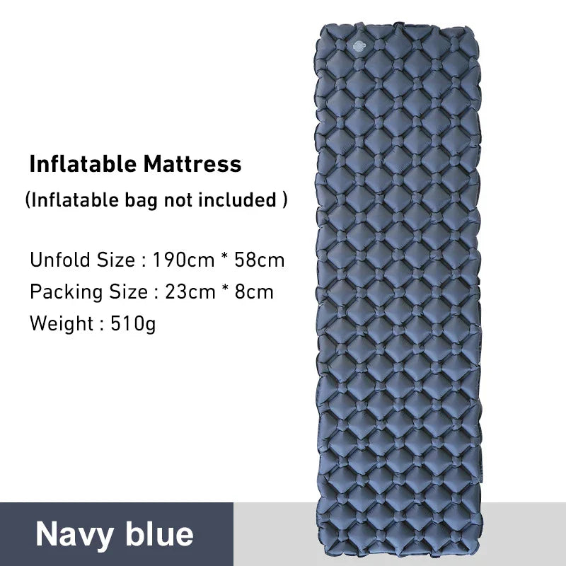 Camping Inflatable Air Mattress with Built-In Pump Blue-1