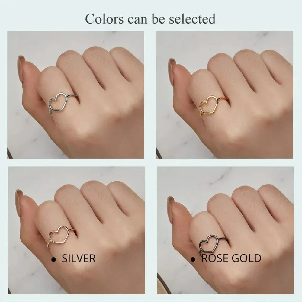 Exquisite 925 Sterling Silver Heart Rings For Women - Romantic Statement Jewelry