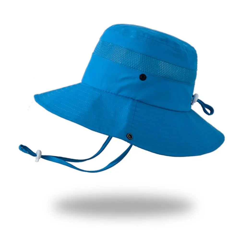 Anti UV Kids Summer Baby Sun Hat Bucket Cap With Whistle For Girls Boys Outdoor Neck Ear Cover Beach Cap