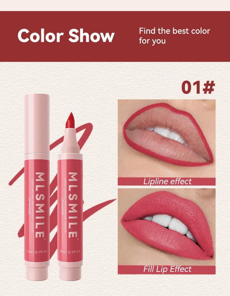 Nude Brown Matte Lipstick Marker Pen Solid Lip Gloss Waterproof Long Lasting Lipstick Pencil Lip Liner Pen Lips Makeup Cosmetics
