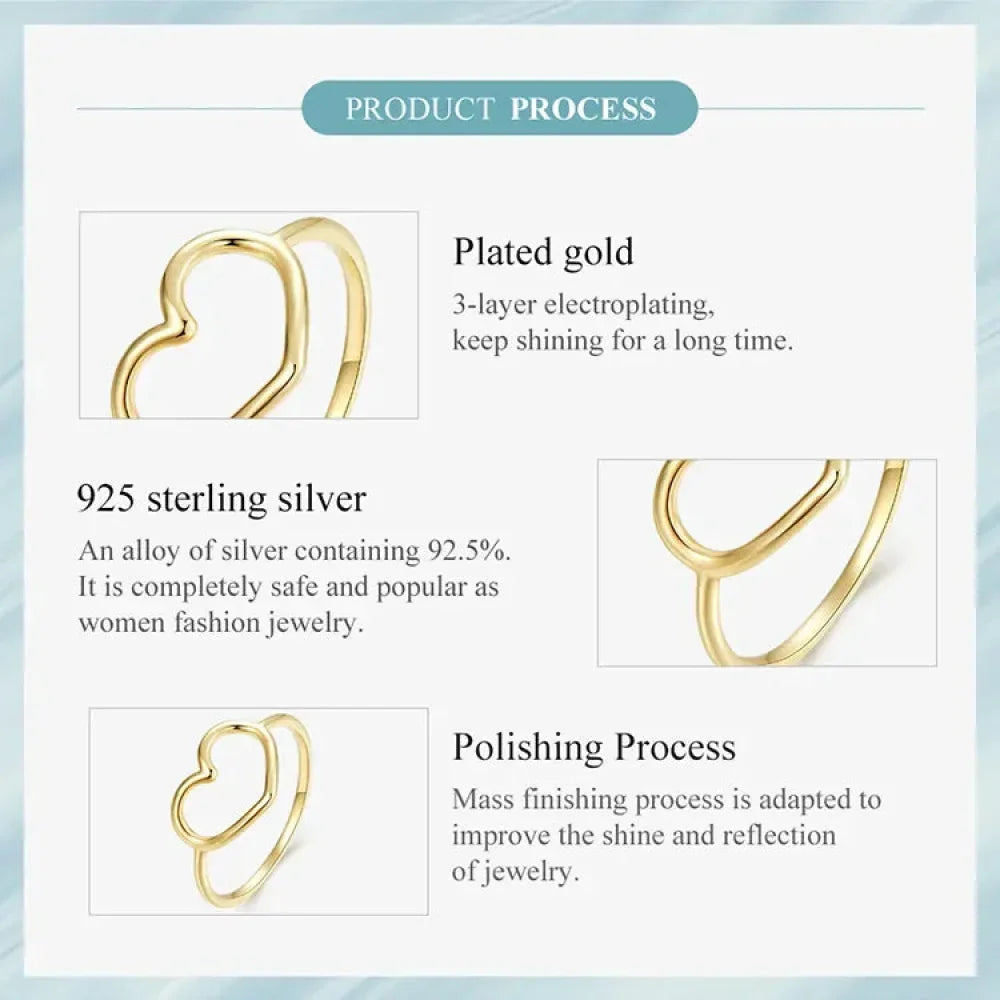 Exquisite 925 Sterling Silver Heart Rings For Women - Romantic Statement Jewelry