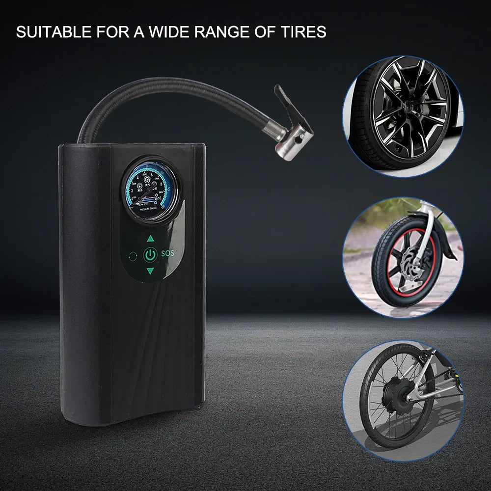 Handheld 12V Electric Air Compressor Quick Inflating Tire Pump Black-2