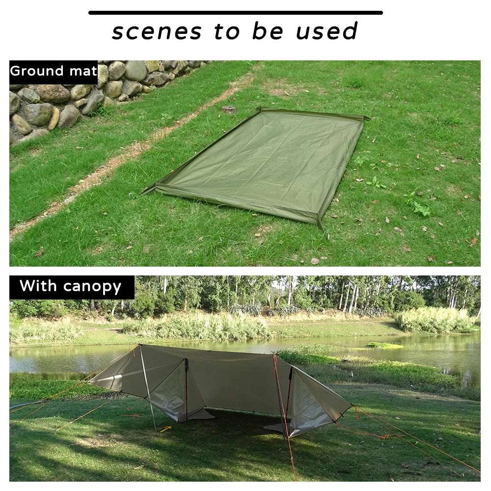 Ultralight Tent Footprint Bathtub 3D Picnic Mat Outdoor Camping Waterproof Ground Sheet 2.1x1.2