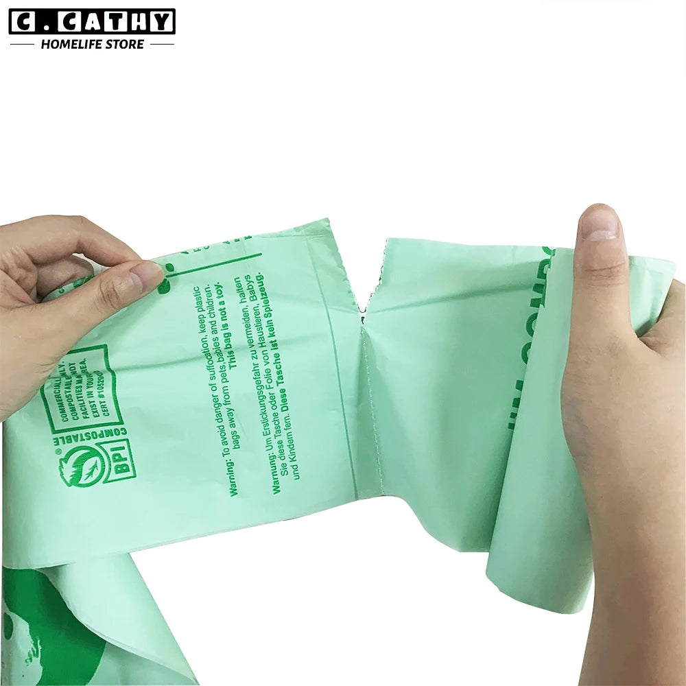 50pcs Small Biodegradable Garbage Bag Corn Starch Compostable Recycling Pet Poop Kitchen Household Degradable Trash Bag