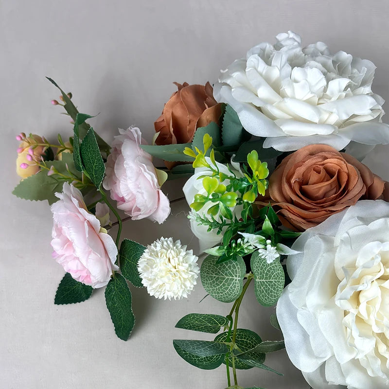 Artificial Flowers For Wedding Decoration Welcome Sign Decor Flower Guid Sign Wedding Props Floral Arrangement Flower Row