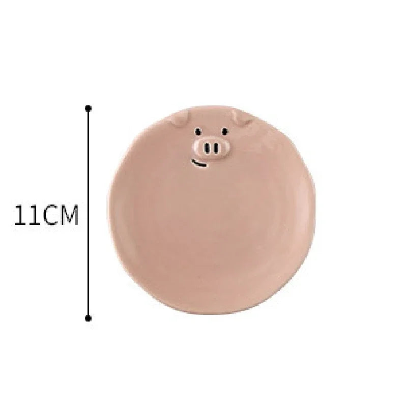 European Creative Cute Pink Pig Tableware Dishes Ceramic